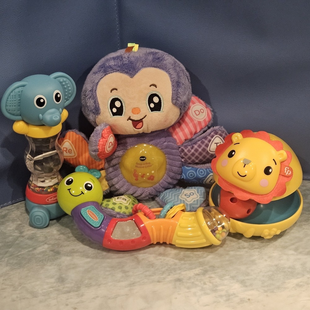 Infantino Fisher Price VTech Baby Toy Lot Light Up Sensory Toy Elephant Lion